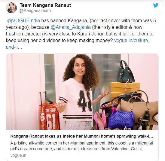 Kangana Ranaut team blaming stylist Anaita Shroff for making money using her pictures