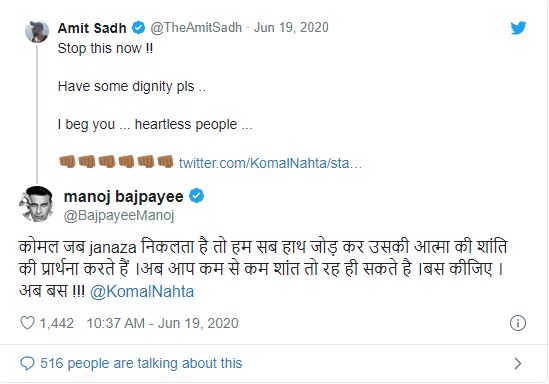 Manoj Bajpayee slams film critic for Sushant Singh Rajput suicide