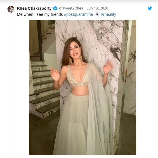 Sushant Singh Rajput girlfriend Rhea Chakraborty post
