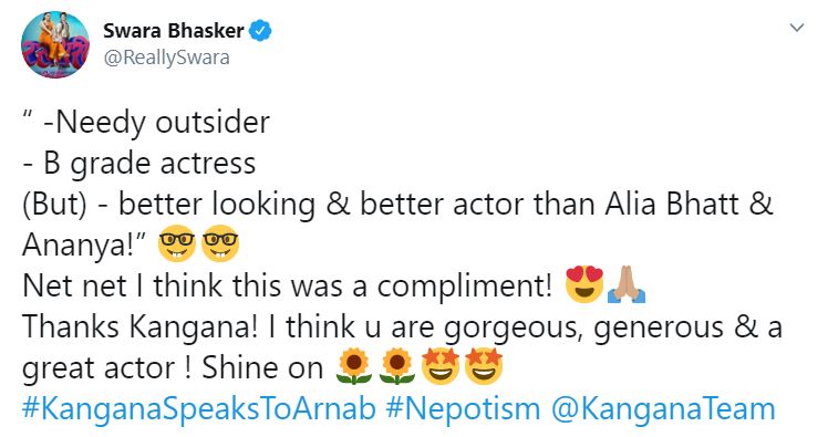 Swara Bhakser reply to Kangana Ranaut