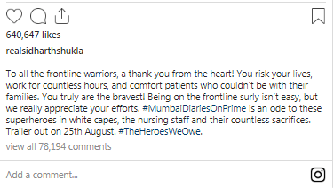 Siddharth Shukla's Last Instagram Post Was A Tribute To Hospital Staff, Praised Indian Medal Winners In Last Tweet -