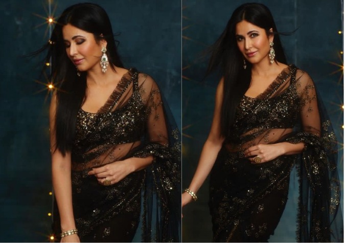 Festive Glam Alert: Katrina Kaif Turns Attractive In A Shimmery Hot Black  Saree From Her 'Diwali Nights'! - Woman's era