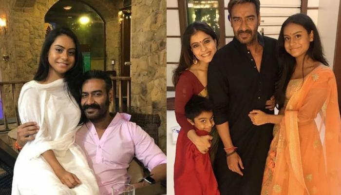 Kajol and Ajay Devgan with their children 