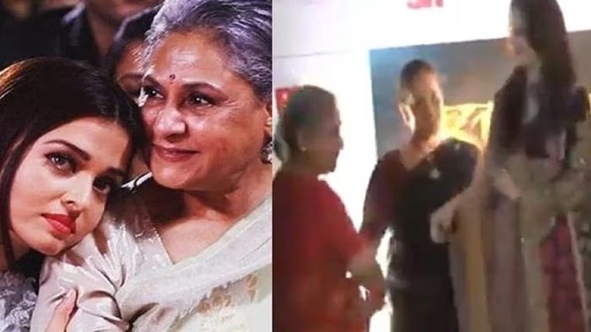 jaya bachchan pushes aishwarya rai motehr hand