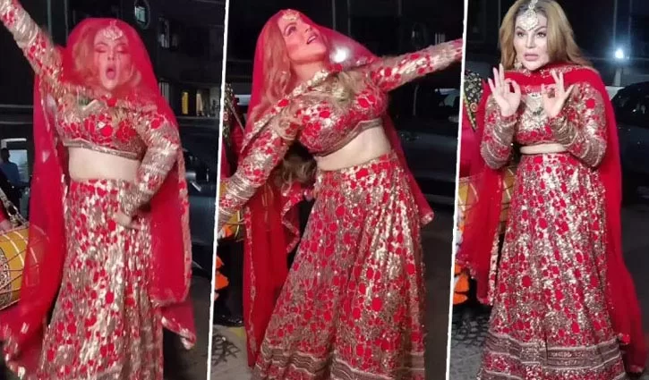 Rakhi Sawant Dons A 'Laal Shaadi Ka Joda' As She Celebrates Her Divorce From Adil Khan!