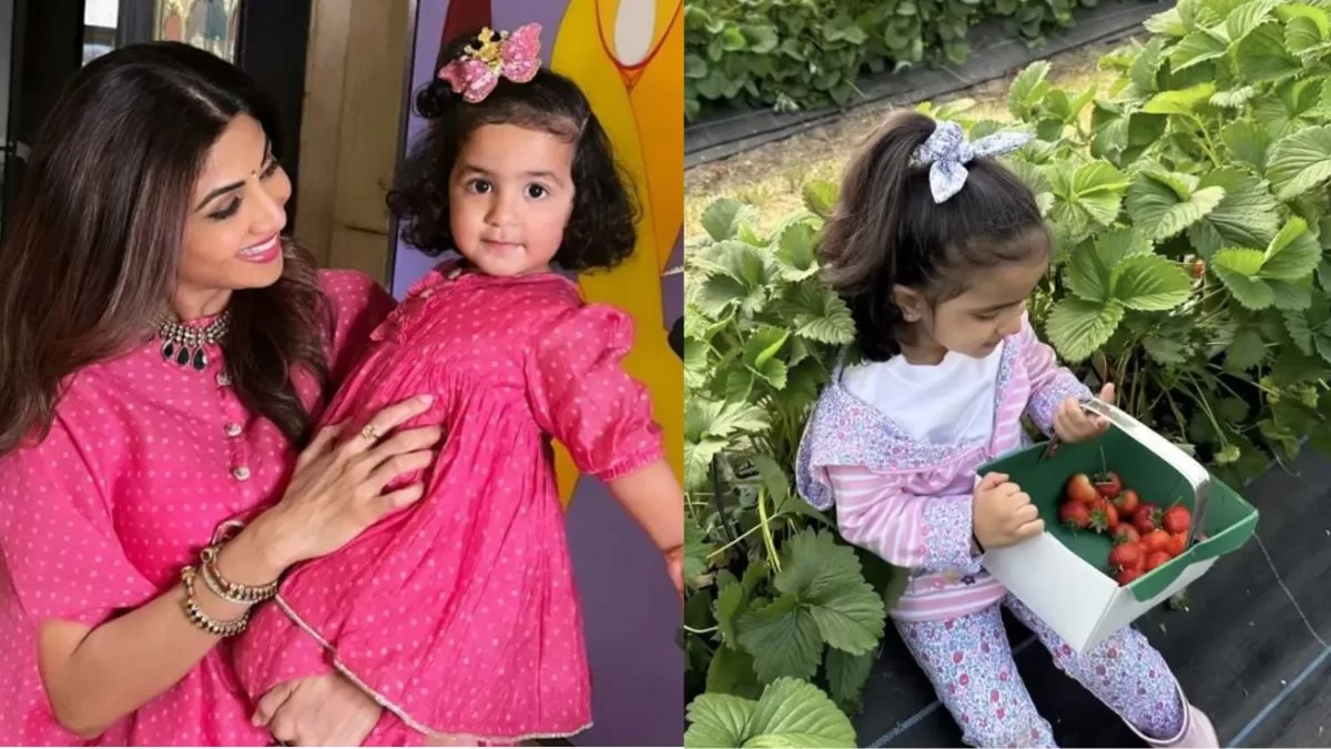 Shilpa Shetty's Kid, Samisha Flaunts Spiderman Face Paint, Adorably Picks Strawberries From Basket!