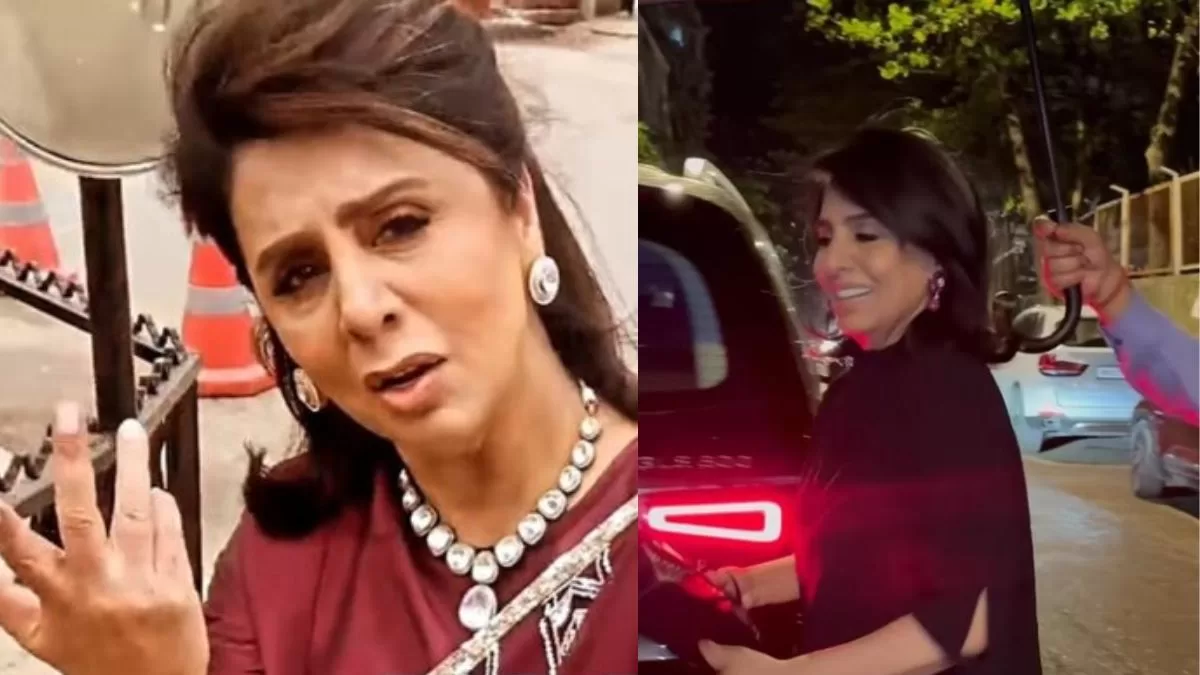 Neetu Kapoor Fails To Hold Her Umbrella; Asks Driver For Help, User Says: 'Ek Chhata Nhi Sambhal Ra..'
