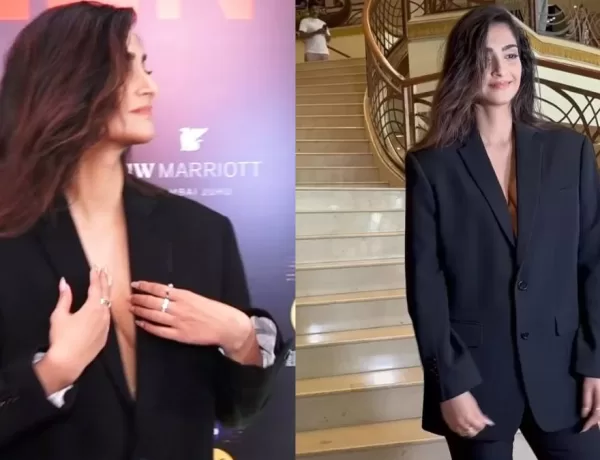 Sonam Kapoor Gets Spotted Adjusting Her Plunging Neckline; User Says: 'Anil Kapoor Ka Coat Pehn Liya'