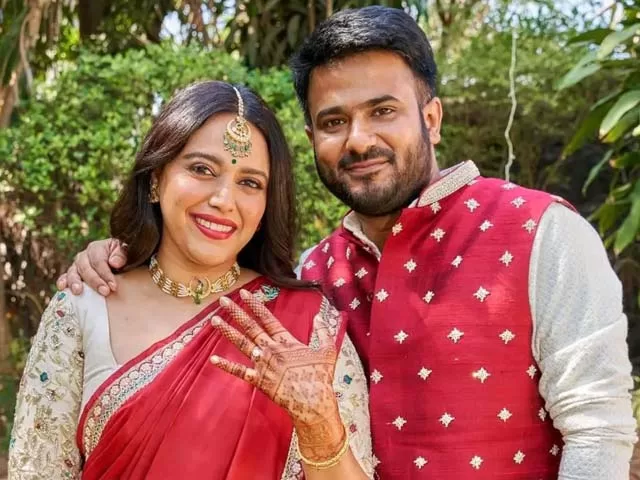 Swara Bhaskar with husband 