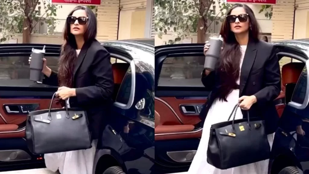 Sonam Kapoor's Effortless Style: Black Blazer Elevates White Dress Ensemble