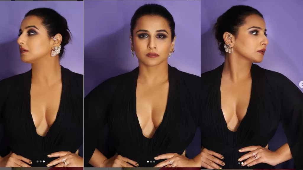 Vidya Balan Stuns in Seductive Black Kaftan-Style Gown at Recent Event – A Closer Look at the Glamorous Ensemble!