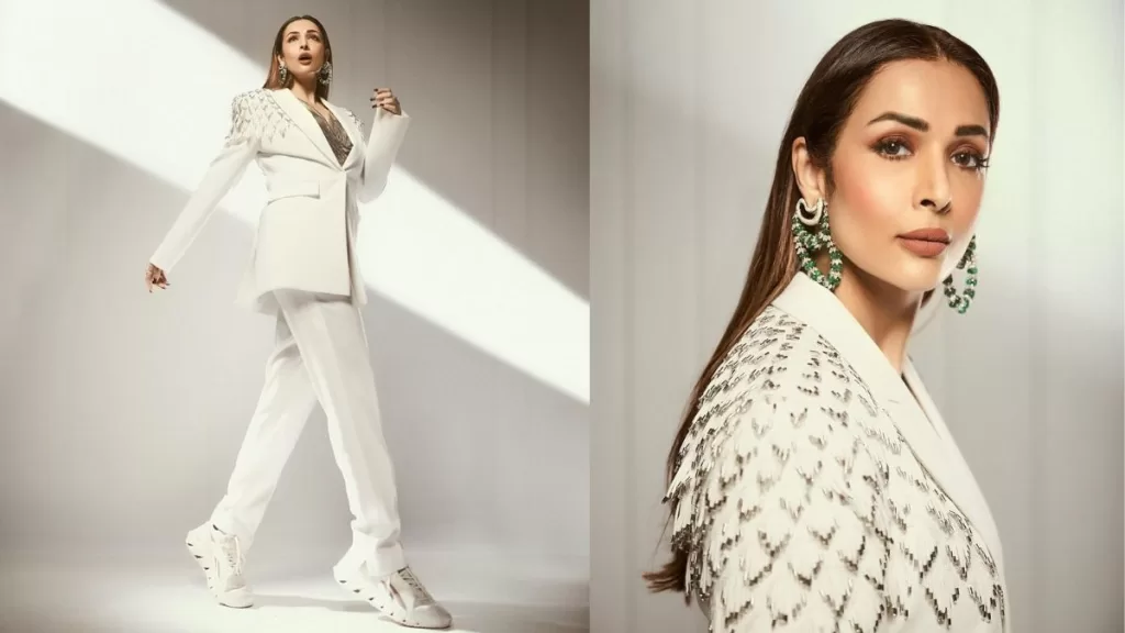 Malaika Arora Stuns as a Gold-Draped Boss Babe in Chic White Ensemble!