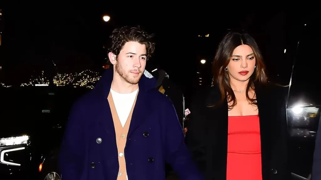 Priyanka Chopra Jonas Stuns in Red Midi Dress Celebrating 5th Anniversary with Nick Jonas