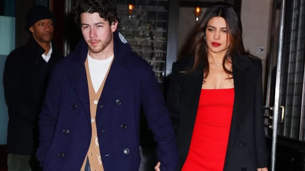 Priyanka Chopra Jonas Stuns in Red Midi Dress Celebrating 5th Anniversary with Nick Jonas