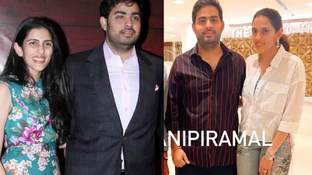 Akash Ambani and Shloka Mehta's Stunning Pose: Shloka's Rs. 79K Sequined Jeans Turn Heads at NMACC Event!