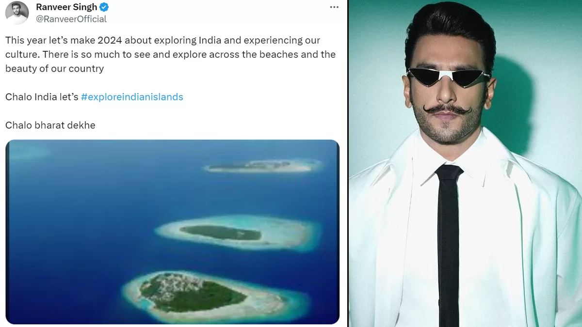 Ranveer singh accidentlly posts maldives pic instead of posting lakhadweep pic
