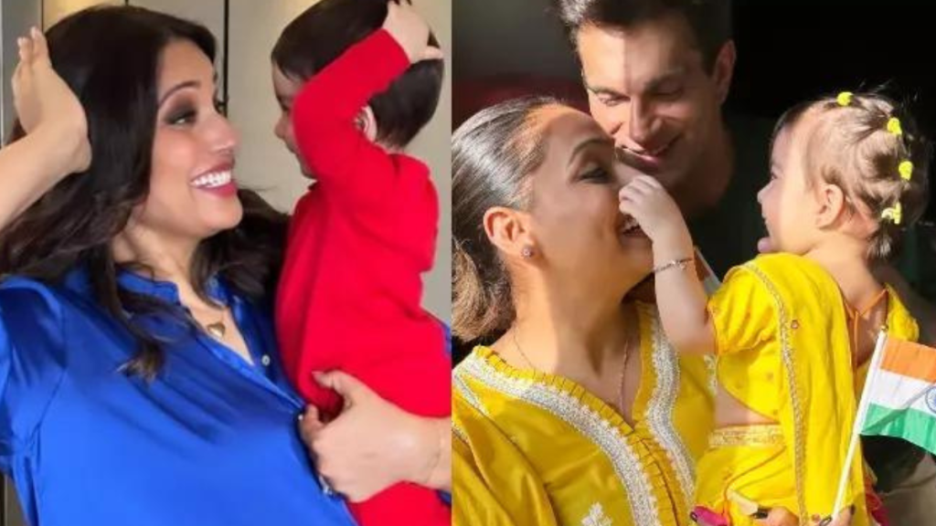 Bipasha basu celebrates independence day with karan singh grover and their daughter devi.