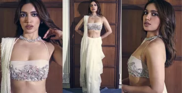 Bhumi Pednekar Slays in Dope Front Open White Saree with Killer Tube Blouse And Accessories!