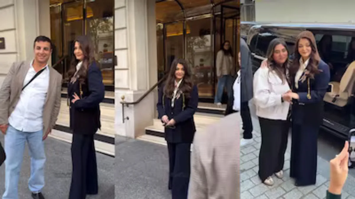 Aishwarya Rai clicking picture with Fans