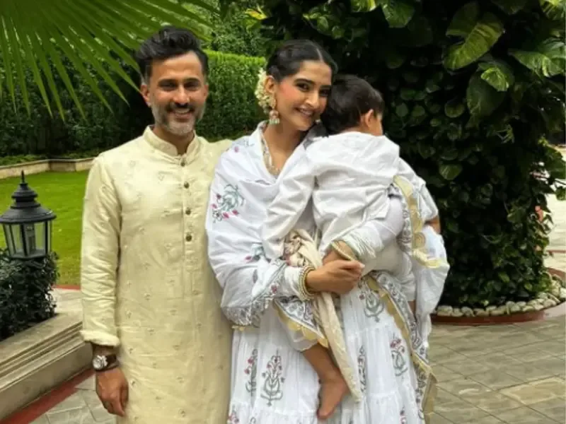 Sonam and Anand with their son Vayu