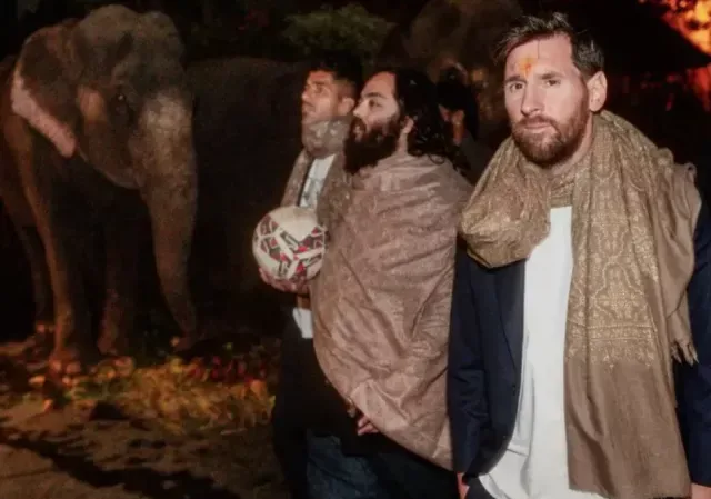 Anant Ambani with Lionel Messi