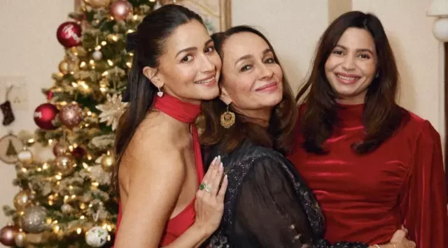 Alia Bhatt with her mom and sister