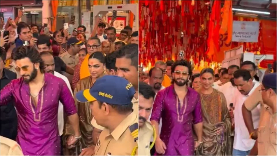 Ranveer Singh and Deepika at Siddhivinayak temple